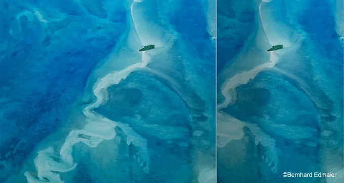 Beispielbild von GlasArt mit Weißglas und Museumsglas entspiegelt, Motiv von Bernhard Edmaier - Bahamas